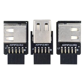 xiwai 3pcs/set USB 2.0 Faceplate Adapter Extension 9 Pin/10 Pin Motherboard Female to Dual USB Type A Female Vertical Angled 90 Degree Header Extension Adapter