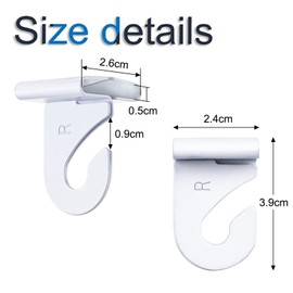 INCREWAY Drop Ceiling Hooks, 20 Pcs High Strength Metal Ceiling Hooks T-Bar Hooks for Hanging Decorations & Plants in Classrooms, Home & Office, 20 Right and 20 Left (White)