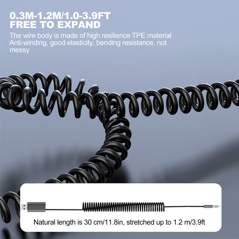 Bluetooth 5.1 Aux Adapter Built in Mic Hands Free Call