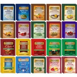 Twinings Herbal & Decaf Tea Sampler (40 Count) – Perfect Gourmet Gift Set