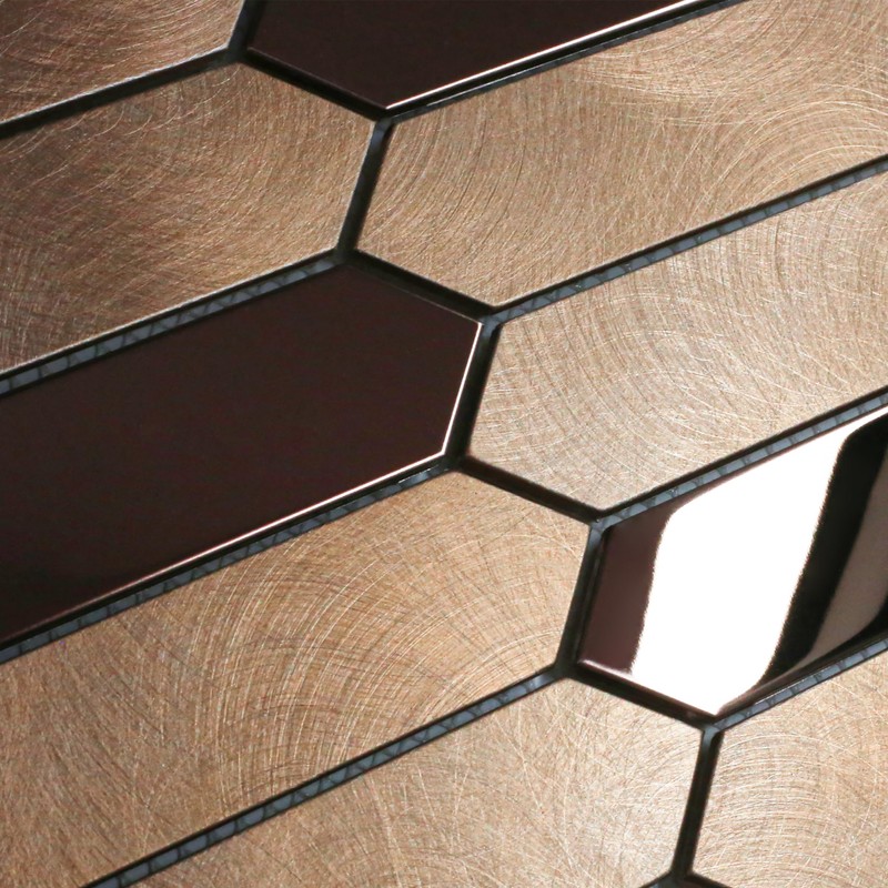 Primoon Gold Tile Long Hexagon Mosaic Tiles for Kitchen Backsplash