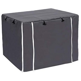 Dog Crate Cover for Wire Crates Kennel 2 Doors Heavy Duty Waterproof Windproof Soundproof Pet Cage Cover Home Decoration - Cover only - Dark Grey - Fits 24 Inch Crates