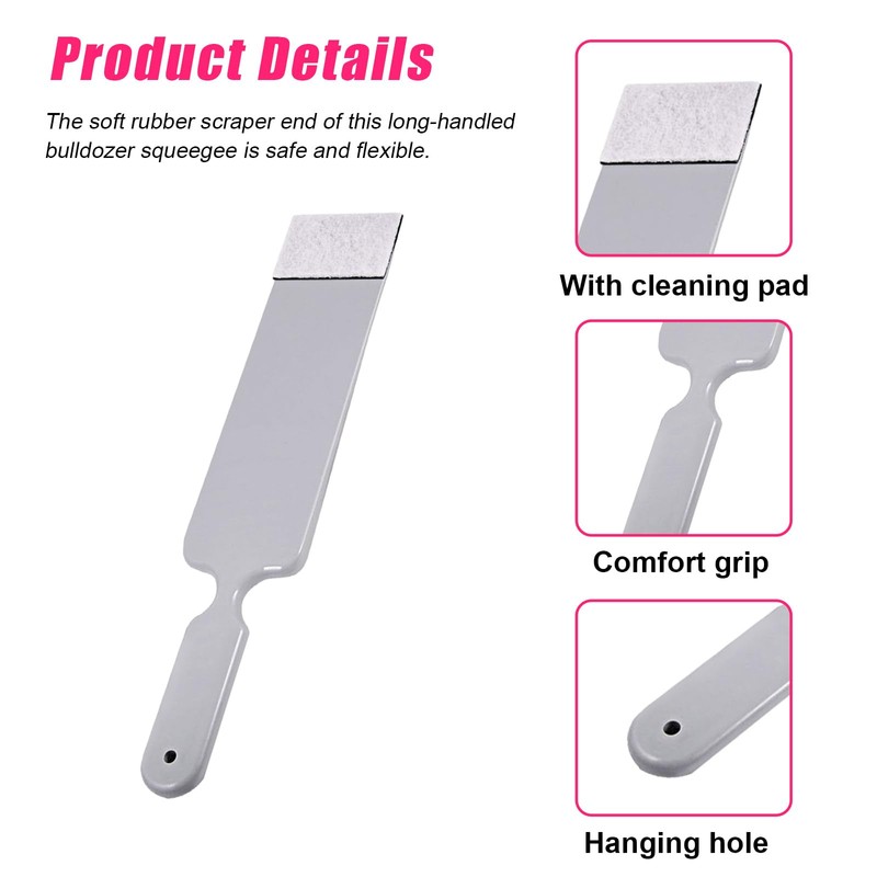 Dickno Bulldozer Squeegee, Long Handle Flat Glass Bulldozer Tint Tools,