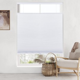 LazBlinds Top Down Bottom Up (TDBU) Cordless Cellular Shades, Blackout Light Blocking Honeycomb Shades Thermal Insulation Noise Reduction Blinds for Windows, 45" W x 64" H, White