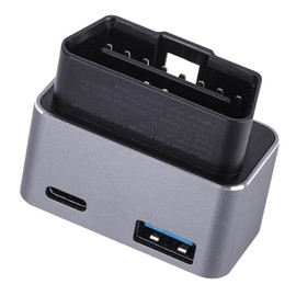ZORKNOPT Car OBD2 to USB Power Adapter, DC12‑24V OBD to Type-C USB Female Adapter OBD Car Charger for Mobile Phones, Tablets, Dash Radar Detector, Camera GPS, DVR (ABS + Shell)