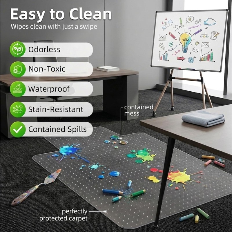 Office Chair Mat Carpet Protector: 36" x 48" Plastic Heavy