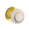 Designer Levers - Ceramic Round Door Knob - Polished Brass