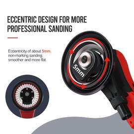 Random Orbital Sander Brushless 350W 3A Multi-function Variable Speed Electric Corded Orbital Sanders Machine for Woodworking, car，Drywall Sanding, Polishing，Random Color