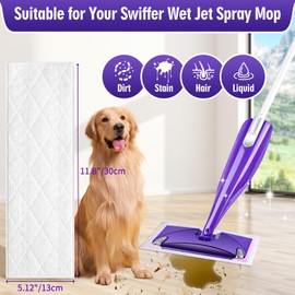 FURCIELOS WetJet Pads Refills for Swiffer WetJet Mops, Disposable Multi-Surface Cleaner Pads for Hardwood Floors, Microfiber Material, Highly Absorbent, Fits All Multi-Surfaces, 30 Count
