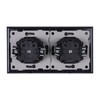 JIMEIDA Double Socket Flush-Mounted 16 Amp with Black, Tempered Glass