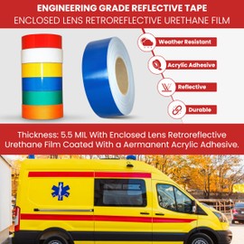 GGR Supplies T.R.U. REF-7 Blue Engineering Grade Reflective Tape: 1/2 in. Wide x 30 ft. Length