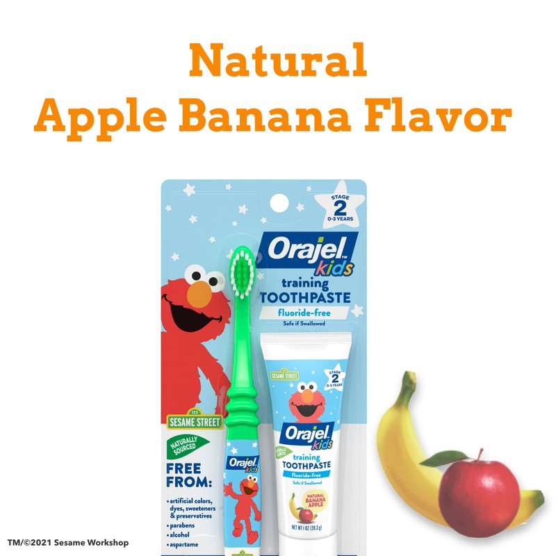 Orajel Elmo Fluoride-Free Tooth & Gum Cleanser with Toothbrush, Combo