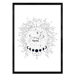 Nacnic Laminating with the Constellation Aquarius Star Symbol A3 Poster in Size and White Background