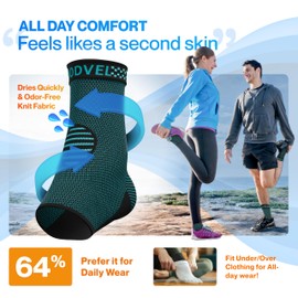 Modvel Foot & Ankle Brace Socks for Sprained Ankle Compression Sleeve - Foot Support for Women & Men - Tendonitis & Arthritis Ankle Brace Sports Running, Torn Ligaments & Women Stabilizing Ankle Wrap
