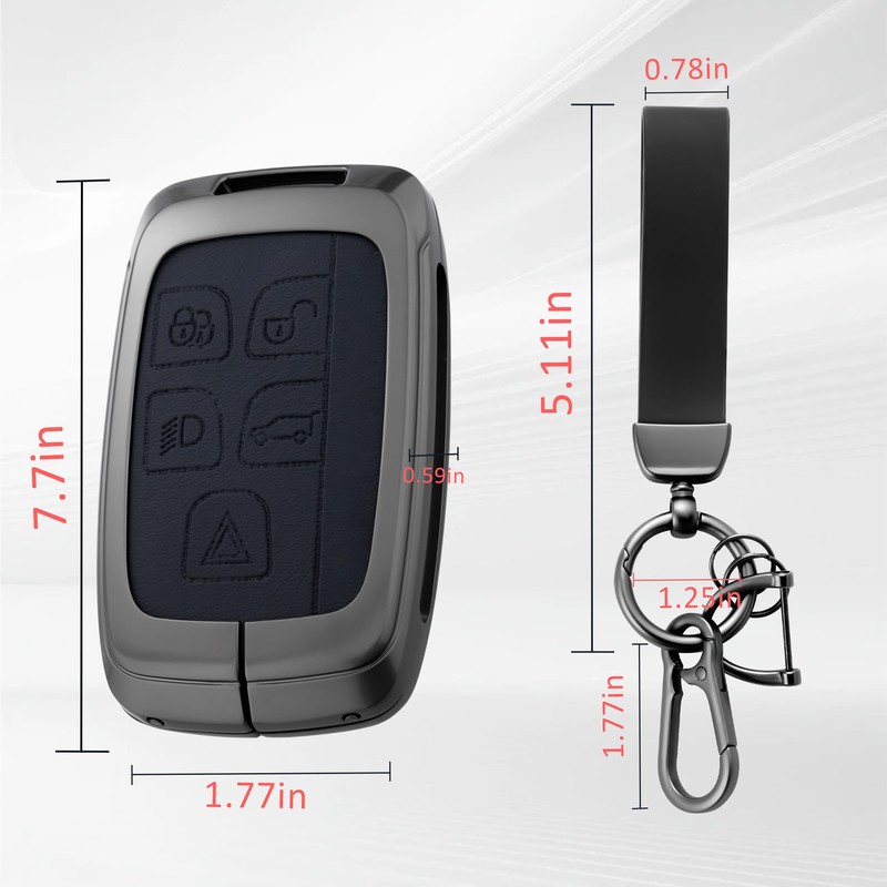 Key Fob Cover with Heavy-duty Keychain for Rover Evouge Discovery