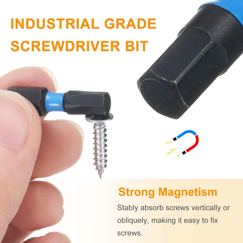 HARFINGTON 2pcs H3/16 SAE Hex Screwdriver Bit 1/4" Hex Shank