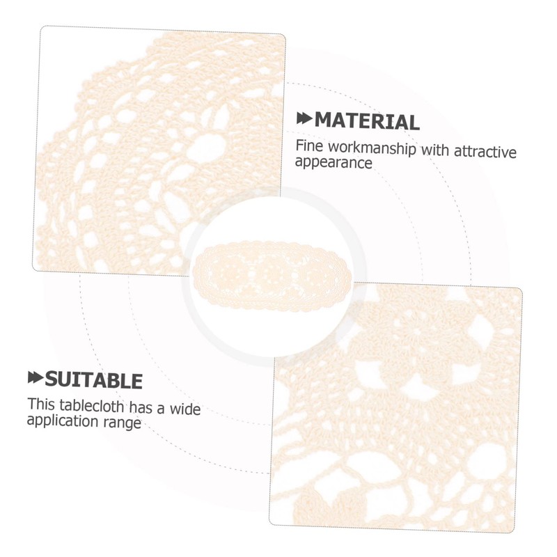 CAXUSD Cotton Crochet Rustic Table Runner Decorative Doily for Parties
