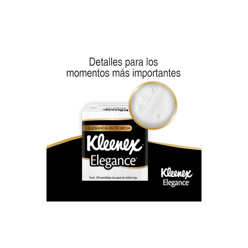 Kleenex Cottonelle Servilletas de Lujo Elegance, 100 Piezas