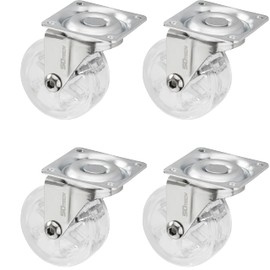 SOTECH Set of 4 Shift Design Castors Diameter 50 mm Transparent Maximum Load 140 kg (35 kg per Furniture Castor), Height 64 mm