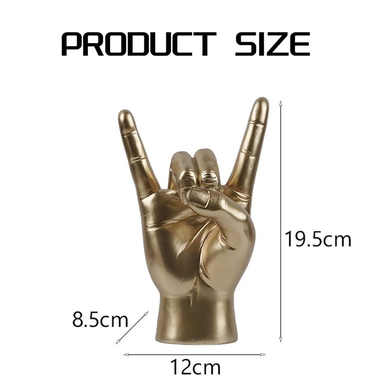 Elqater Rock Hand Gesture Statue Rock Music Art Craft Finger