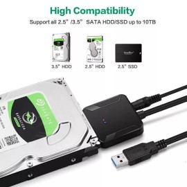 Idealforce USB 3.0 To 2.5" 3.5" SATA III Hard Drive Adapter Cable-SATA To USB Converter NEW