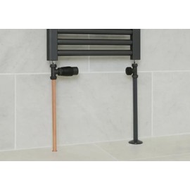 E2trade Black 15mm Radiator Pipe Hole Collars Cover Radsnaps (Pack of 2 Collar & Sleeve), Black (Black)