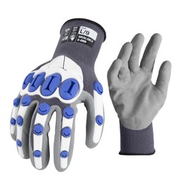 Graloky Safety Work Gloves Men Women, Impact Gloves with TPR Protection, Cut Resistant Gloves with Anti-Slip Nitrile Palm,Touch Screen Mechanic Heavy Duty Glove,Impact Resistant Glove for Construction