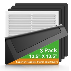 Magnetic Vent Covers, Strong Magnet Floor Vent Covers, 13.5" x 13.5" Register Vent Covers for Home Floor, Wall and Ceiling Vents, Air Vent Covers for RV, Air Conditioning and AC Vents, Black 3 Pack