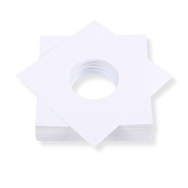 Pack of 100 Single 7 Inch Deluxe Inner Sleeves 180 x 180 mm Pure White for Vinyl Record Unlined 90 g Paper with Inner Hole