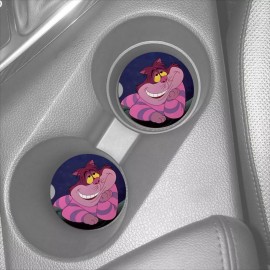 Unbranded DREAMY CHESHIRE CAT ALICE IN WONDERLAND RUBBER CAR COASTERS SET (2)