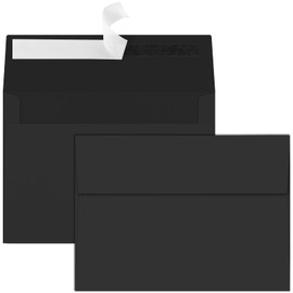 50 Packs 5x7 Envelopes, A7 Envelopes, 5x7 Envelopes for Invitations, Printable Invitation Envelopes, Envelopes Self Seal for Weddings, Invitations, Photos, Greeting Cards, Mailing (Black)