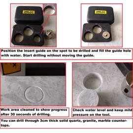 Drilax 3 Pcs Diamond Drill Bit Set Extra Tall 1-1/2" , 1-3/4" , 2" for Ceramic Porcelain Tile, Granite Quartz Countertop Hole Saws Shower, Faucet Drilling Tool 3 Pack