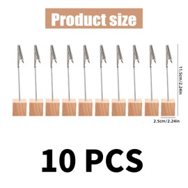 Pack of 10 Place Card Holders, Photo Holders with Clips, Card Stand, Card Holder, Table, Postcard Holder, Wooden Photo Stand, Photo Stand, Memo Clip Holder Stand Note Holder for Home Decoration