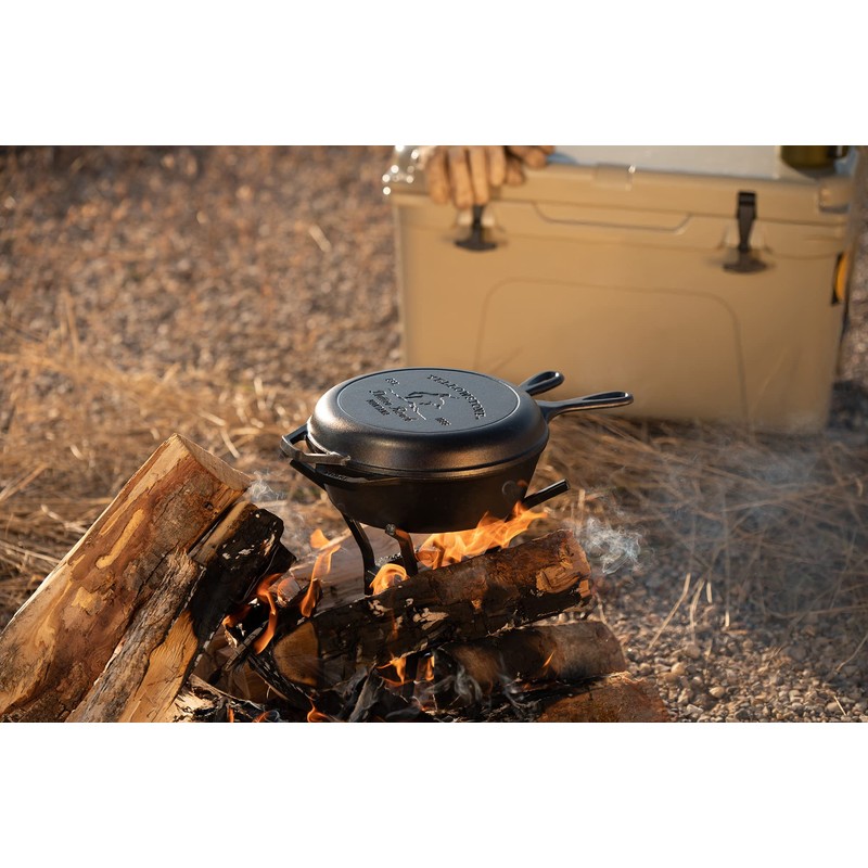 Lodge Pre-Seasoned Yellowstone Stamped Cast Iron 2 in 1 Combo