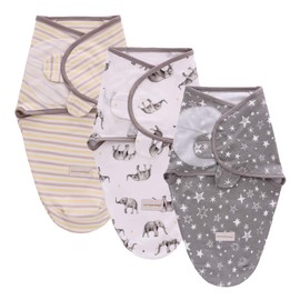 Pack of 3 Baby Swaddling Cloths Swaddling Cloth Swaddling Sleeping Bag for Boys Girls Unisex Newborn 0-3 3-6 Months