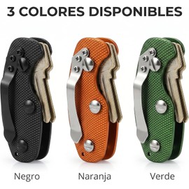 Llaveros para Hombre, Porta Llaves, Organizador de Llaves Bolsillo Organizador compacto para 5 llaves con clip trasero de aleación de aluminio. Sin ruido de llaves. Key organizer(Verde)