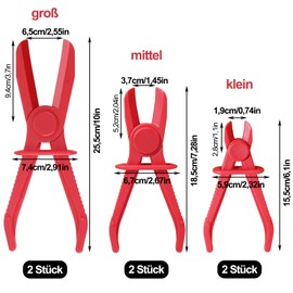 Hose Clamp Pliers, 6-Piece Hose Clamp Pliers Set, Hose Clamp Pliers, 3 Sizes Hose Clamp Pliers, Brake Fuel Clamp Pliers, for Flexible Hoses, Fuel Hoses, Red