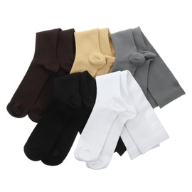 Healvian 5 Pairs High Compression Socks Calf Socks for Women Socks Men Running Socks Pressure Socks Football Socks White Socks Women's Compression Socks Men's Athletic Socks Nylon