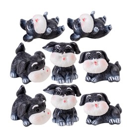 BESPORTBLE 8pcs Miniature Dog Ornaments Delicate Figurines for Garden Accessories Cute Schnauzer Design for Micro Landscape Decoration Lawn and Desktop Decor