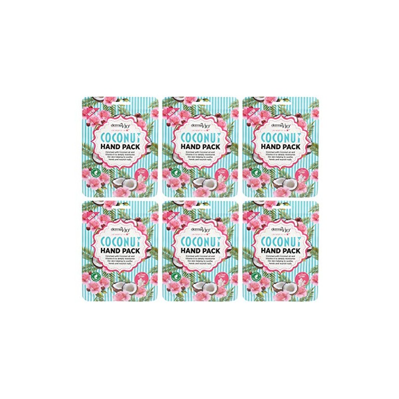 Derma V10 Deeply Moisturising Coconut Hand Pack, Enriched with Coconut