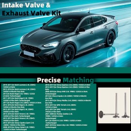 IV323 EV314 Intake Exhaust Valves Fit for Buick Lacrosse Regal Verano Fit for Chevy Cobalt Equinox HHR Impala Malibu Fit for GMC Terrain for Solstice for Sky 2.4l 2.0l 2007-2017