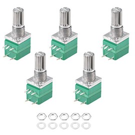 uxcell RV097NS Potentiometer B100K Ohm Variable Resistors Single Turn Rotary Carbon Film Taper 5pcs