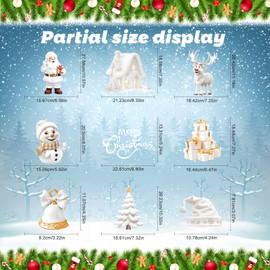 Christmas Window Stickers, 9 Sheets 3D Christmas Window Decorations, Static Christmas Window Clings, Reusable Xmas Window Stickers Santa Claus Snowman Reindeer Snowflake for Christmas Window Office