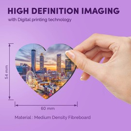 1 x Heart MDF Magnets - Atlanta City Georgia America 12477