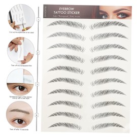 Baluue False Eyebrow Stickers 12pcs Natural 3d Eyebrows Hair-like Look Waterproof Instantly Enhance Your Brows No Painful Surgery Needed