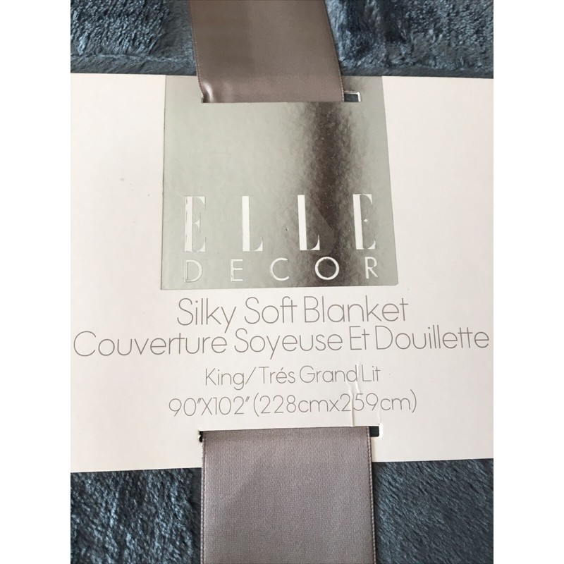 Elle Decor King Blanket Silky Soft Plush Warm - Stormy