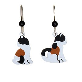 Sienna Sky Brown Calico Brown And Black Cat Dangle Drop Earrings, Black/Brown