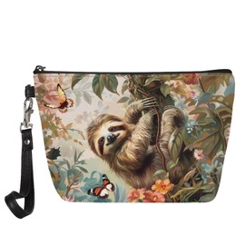 GIFTPUZZ Sloth Cosmetic Bag Cute Makeup Bag for Women Travel Cosmetic Handbag Travel Lightweight Zipper Pouch Toiletry Organizer Pouch Animal