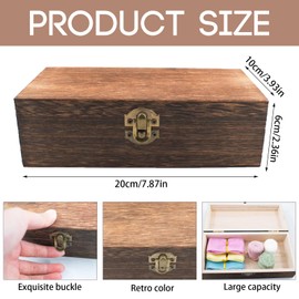 XoeLLe Wooden Box with Lid, Natural Wood Box, Wooden Box Gift, Storage Box Wood with Metal Folding Closure, for Home Office Gifts, Home Decor, Photos, Jewellery, 20 x 10 x 6 cm