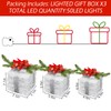 Caxchiling Christmas Light Up Gift Boxes 3 Pack Lighted White